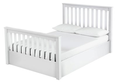 Collection - Maximus White Ottoman - Bed Frame - Kingsize